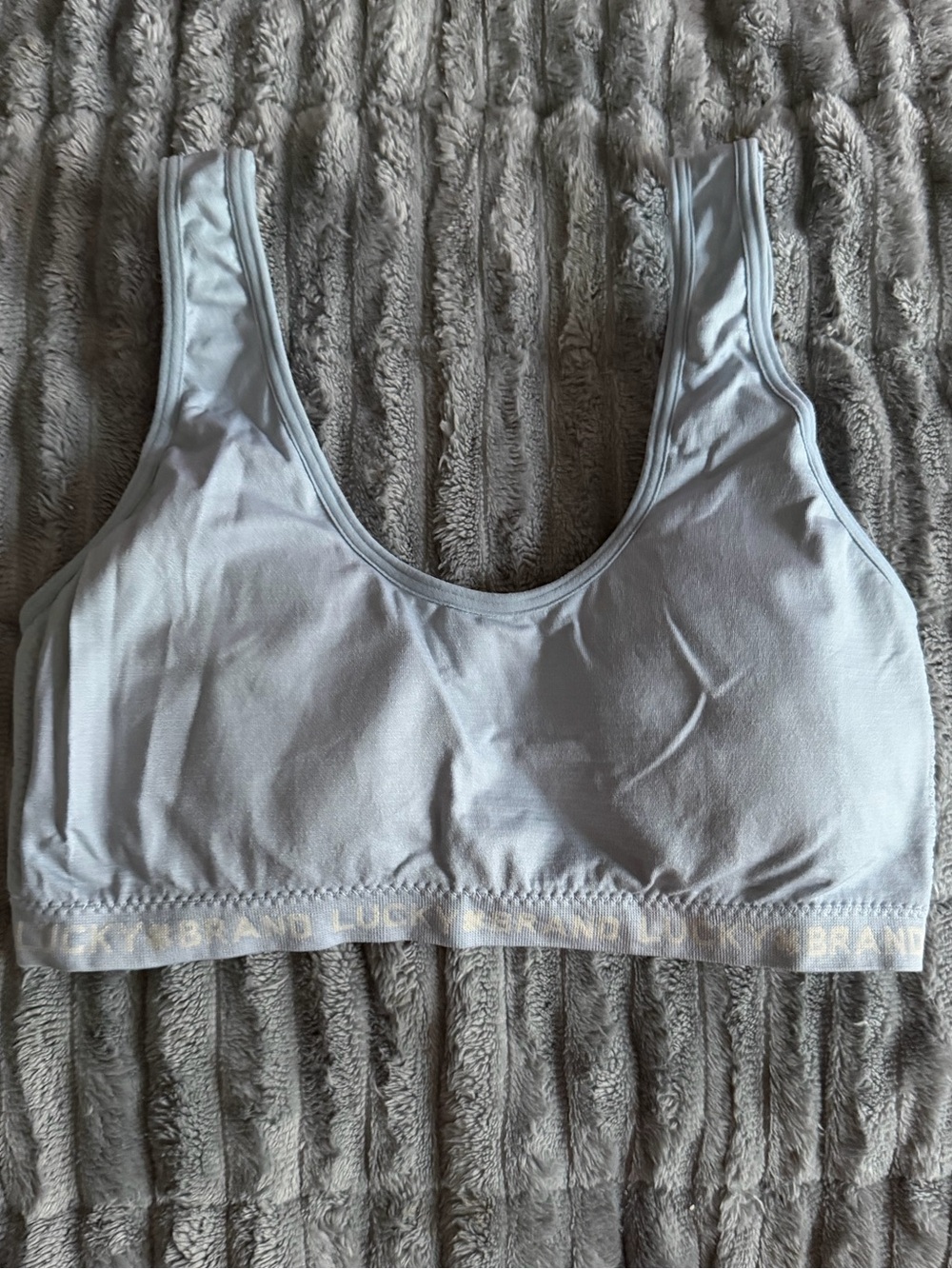 NEW Lucky Brand Light Blue Seamless Sports Bra Bralette